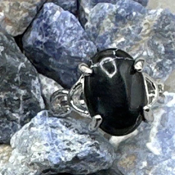 Black turquoise Victorian silver gem ring - Picture 1 of 3
